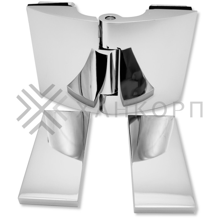 Петля Европа FDP-113 стекло-стекло 180˚, с крышками, латунь/хром