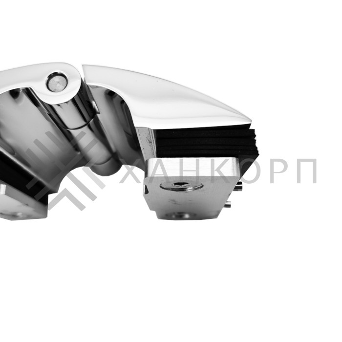 Петля Европа FDP-113 стекло-стекло 180˚, с крышками, латунь/хром