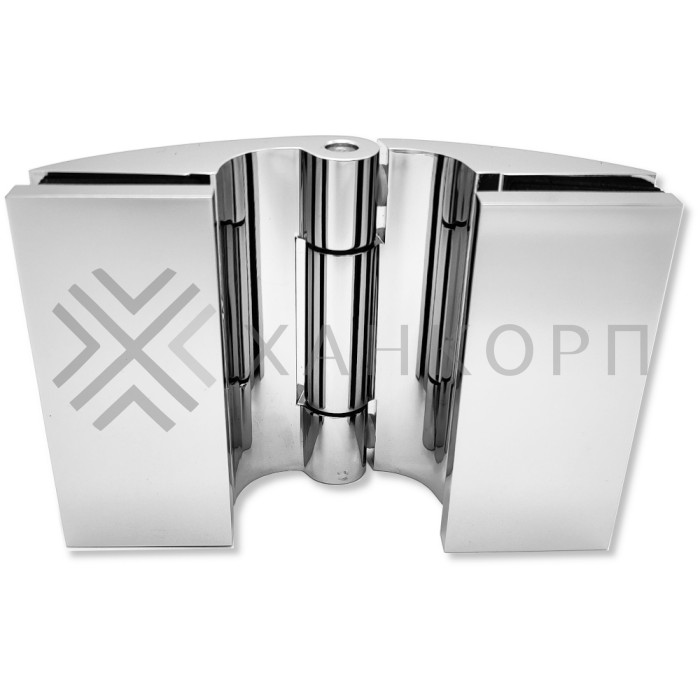 Петля Европа FDP-113 стекло-стекло 180˚, с крышками, латунь/хром