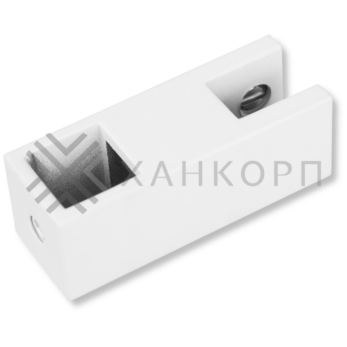 Держатель стекла FDC-58 сквозной 15х15 вертикальный, нержавейка/белый