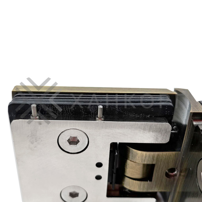 Петля Аврора FDP-184 стекло-стекло 90˚ с крышками, латунь/бронза