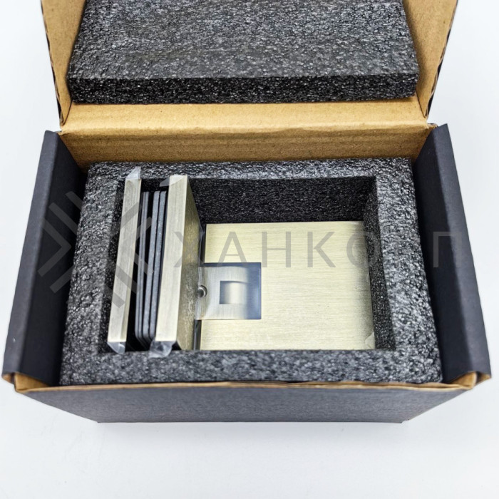 Петля Аврора FDP-184 стекло-стекло 90˚ с крышками, латунь/бронза