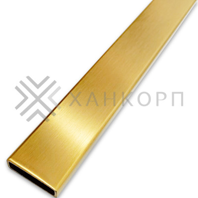 Труба FDT-353, 30х10х1.5 мм 3 м, нержавейка/брашированное золото