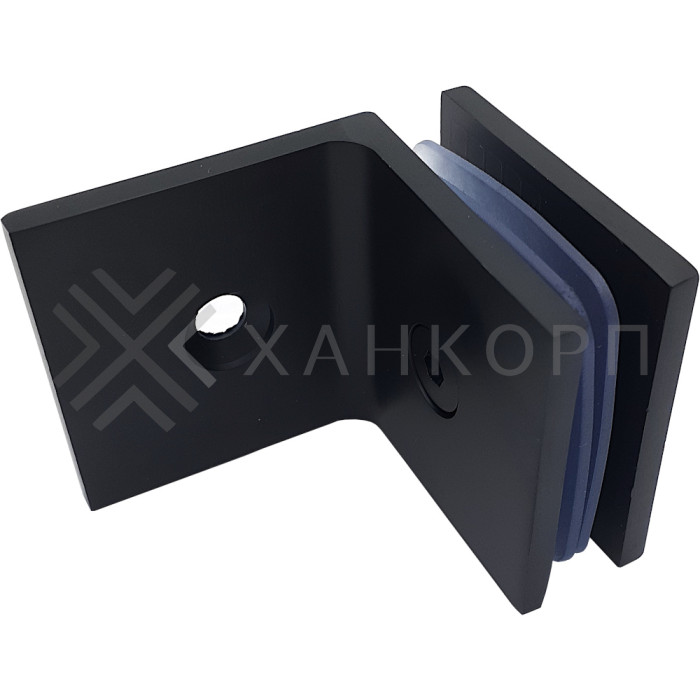 Коннектор Альфа α FDK-13 стена-стекло 90˚ с пластиной, цинк/черный