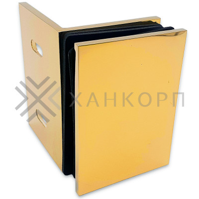 Коннектор Пегас FDK-132, 70*50 мм стена-стекло 90° латунь/золото