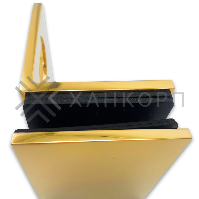 Коннектор Пегас FDK-132, 70*50 мм стена-стекло 90° латунь/золото