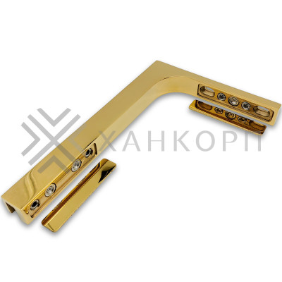 Угловой стабилизатор Диор FDK-4L стена-стекло 90˚ левый, нержавейка/золото