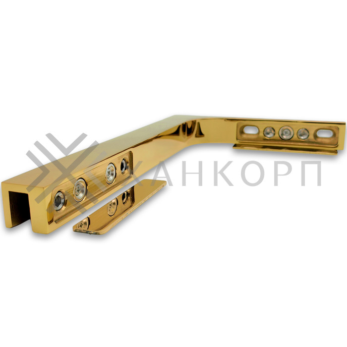 Угловой стабилизатор Диор FDK-4L стена-стекло 90˚ левый, нержавейка/золото