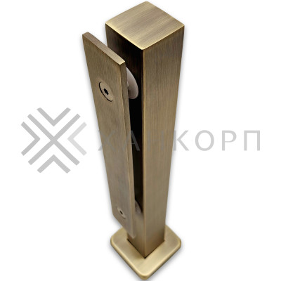 Стойка FOS-07 для стекла напольная 78х400 мм со сверлением, нержавейка/бронза