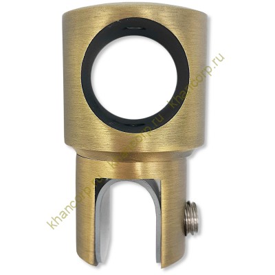 Держатель стекла FDC-11 трубы 19 сквозной 0°-360°, нержавейка/бронза