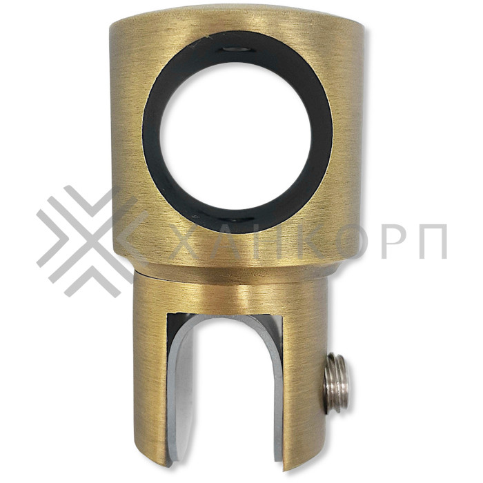 Держатель стекла FDC-11 трубы 19 сквозной 0°-360°, нержавейка/бронза