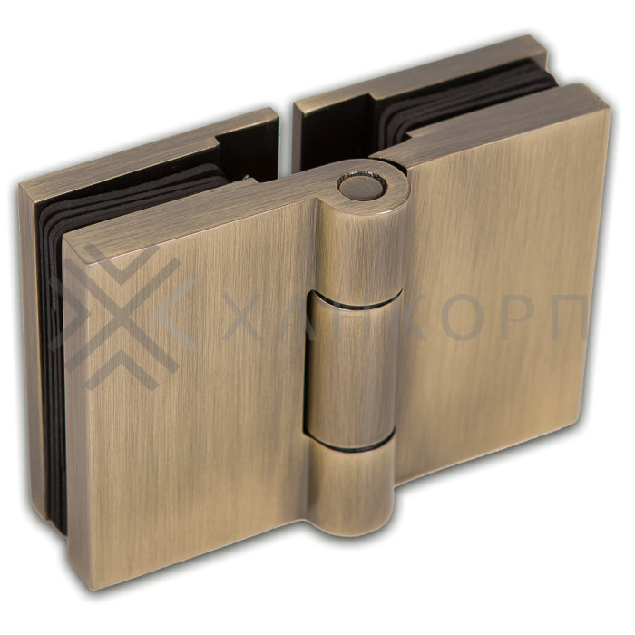 Петля Майя FDP-171 стекло-стекло 180˚, латунь/бронза