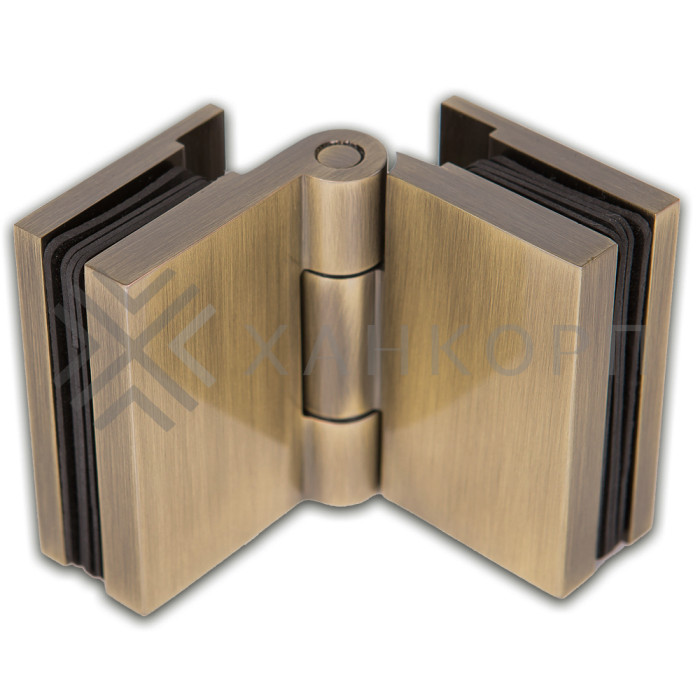 Петля Майя FDP-171 стекло-стекло 180˚, латунь/бронза