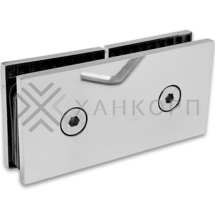 Коннектор Альфа α FDK-16 стекло-стекло 180˚, нержавейка/полированный