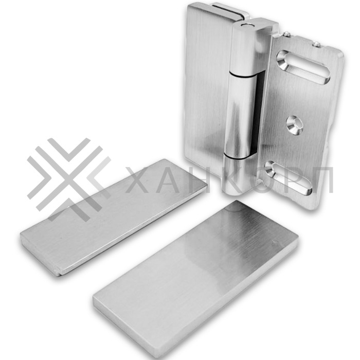 Петля Гера FDP-122 стена-стекло 90˚ открывание внутрь, латунь/матовый