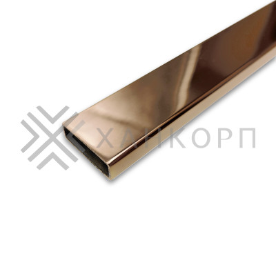 Труба FDT-352, 30х10х1.5 мм 2 м, нержавейка/розовое золото