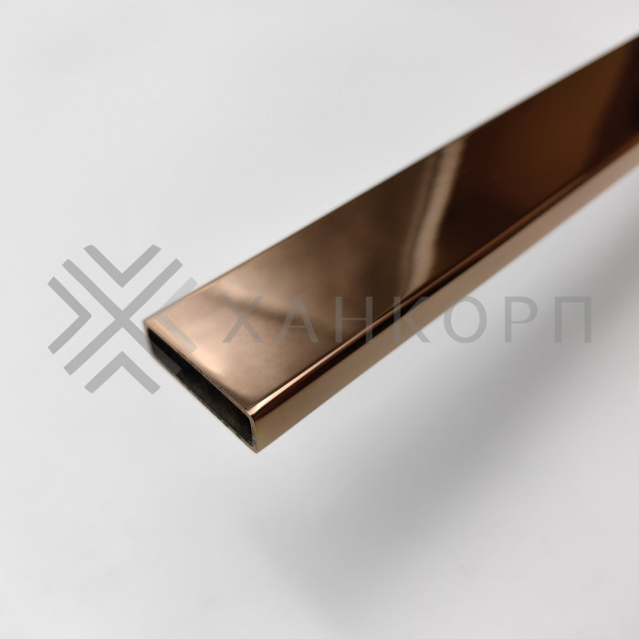 Труба FDT-352, 30х10х1.5 мм 2 м, нержавейка/розовое золото
