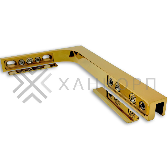 Угловой стабилизатор Диор FDK-4R стена-стекло 90˚ правый, нержавейка/золото