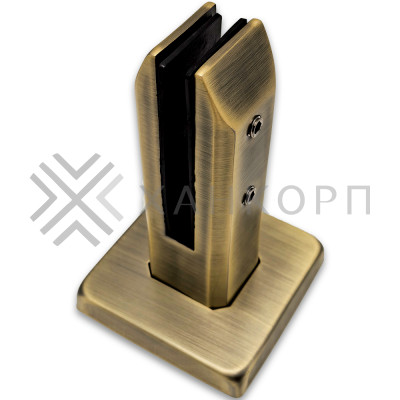 Стойка FOS-02 для стекла напольная 95х160 мм без сверления, нержавейка/бронза