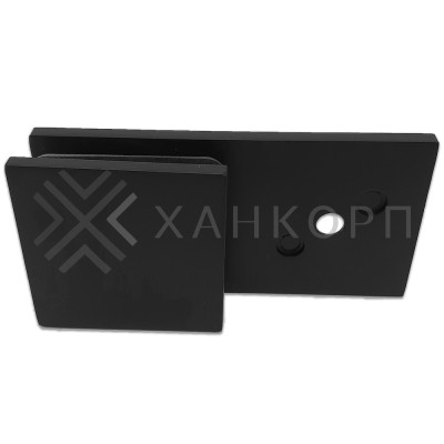 Коннектор Альфа α FDK-15 стена-стекло 180˚ с пластиной, цинк/черный