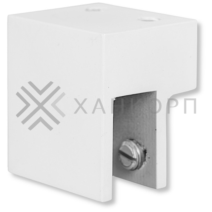 Держатель стекла FDC-33 торцевой 30х10 горизонтальный, нержавейка/белый