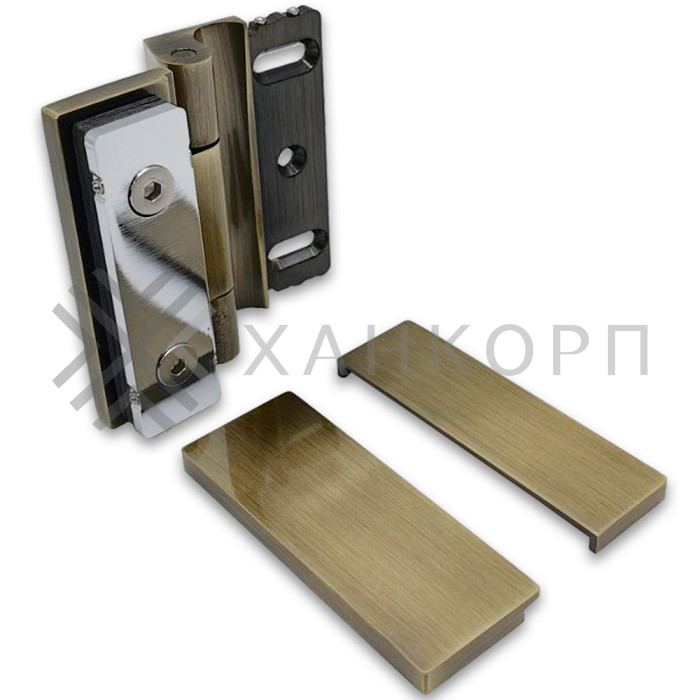 Петля Гера FDP-120 стена-стекло 90˚ открывание наружу, латунь/бронза