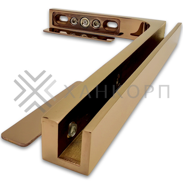 Угловой стабилизатор Диор FDK-4L стена-стекло 90˚ левый, нержавейка/розовое золото