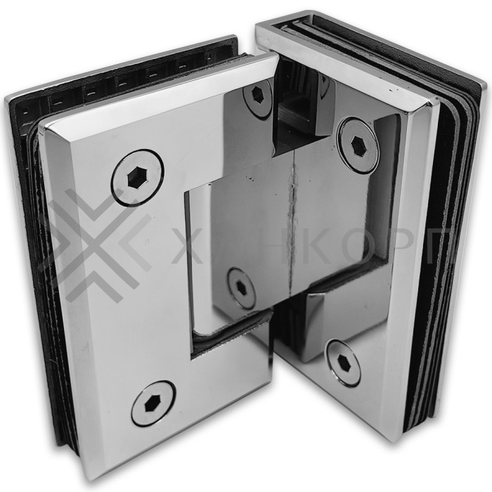 Петля Бета β FDP-23 стекло-стекло 90˚, нержавейка/полированный