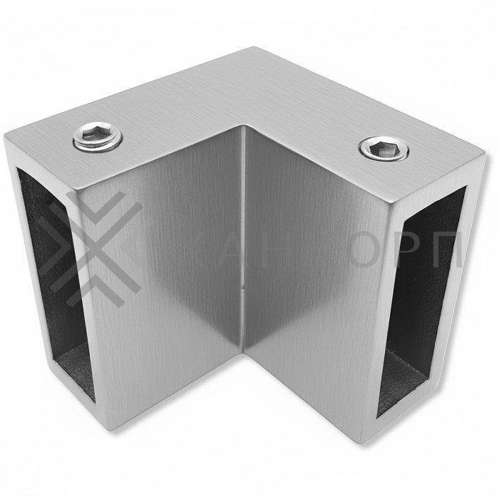 Соединитель трубы FDC-32, 30х10 угловой 90° вертикальный, нержавейка/матовый