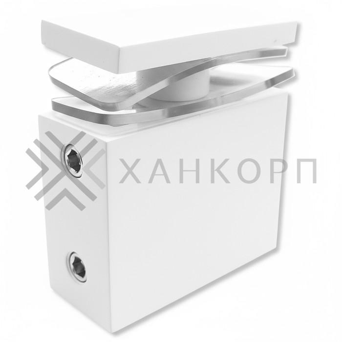Крепление FDC-34 трубы 30х10 к стеклу, нержавейка/белый