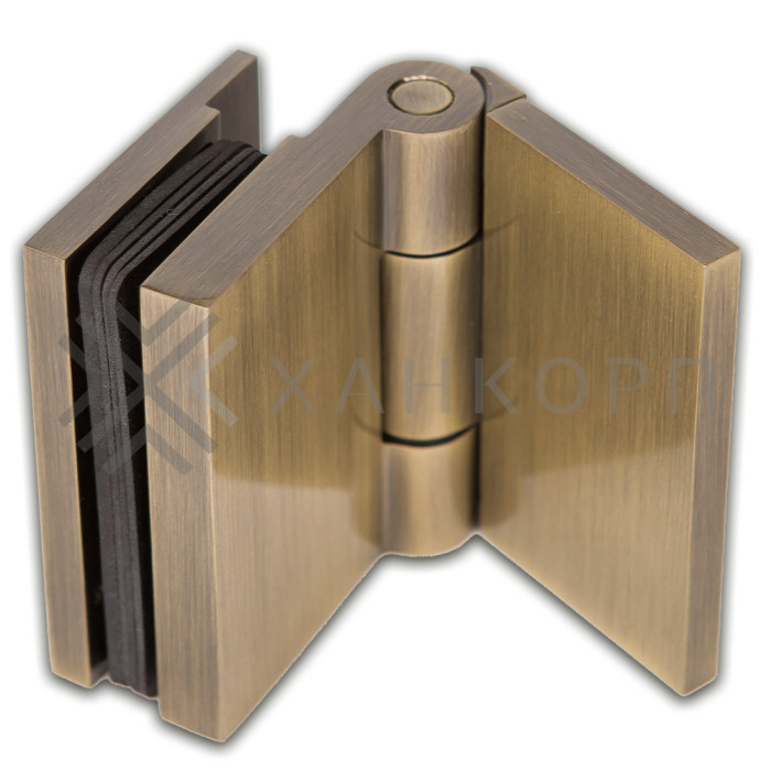 Петля Майя FDP-172 стена-стекло 90˚ открывание внутрь, латунь/бронза