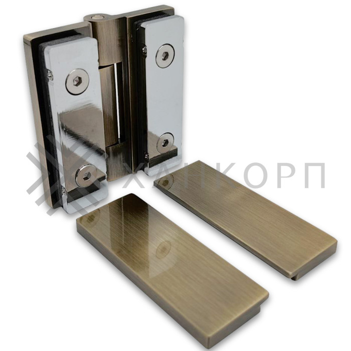 Петля Гера FDP-121 стекло-стекло 180˚, латунь/бронза