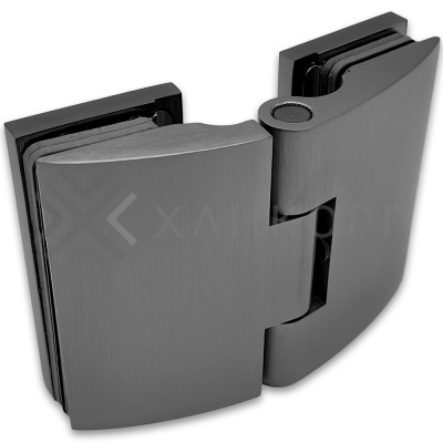 Петля Европа FDP-119 стекло-стекло 180˚ с крышками, латунь/оружейная сталь