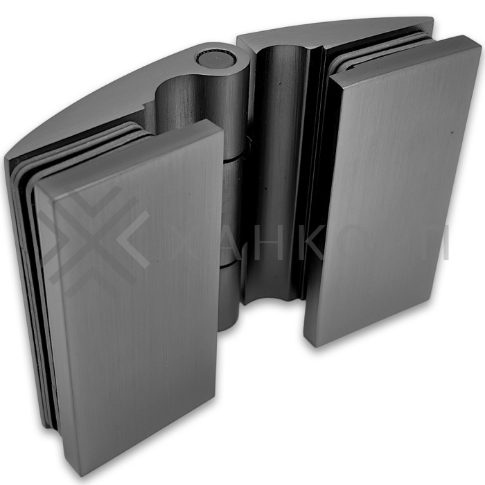 Петля Европа FDP-119 стекло-стекло 180˚ с крышками, латунь/оружейная сталь