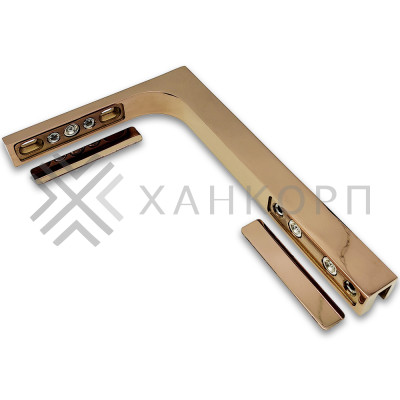 Угловой стабилизатор Диор FDK-4R стена-стекло 90˚ правый, нержавейка/розовое золото