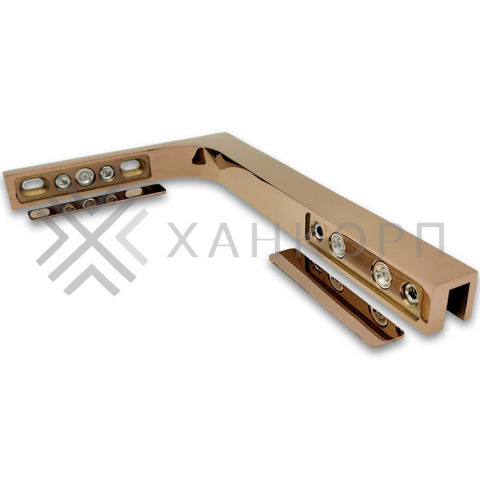 Угловой стабилизатор Диор FDK-4R стена-стекло 90˚ правый, нержавейка/розовое золото