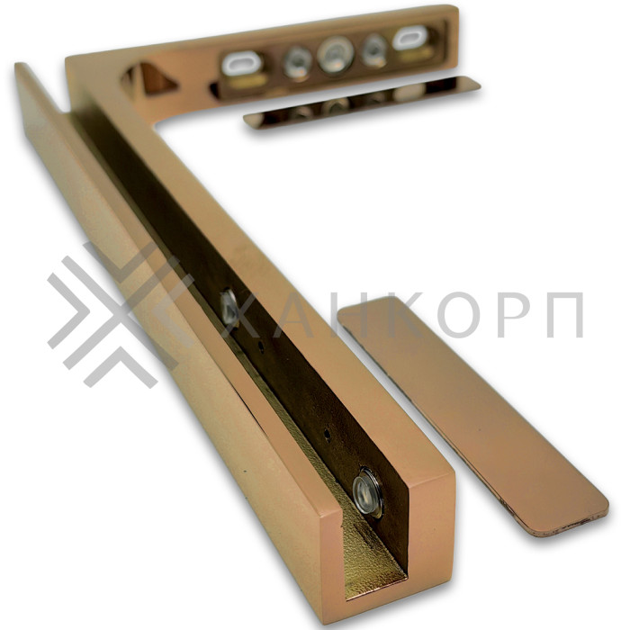 Угловой стабилизатор Диор FDK-4R стена-стекло 90˚ правый, нержавейка/розовое золото