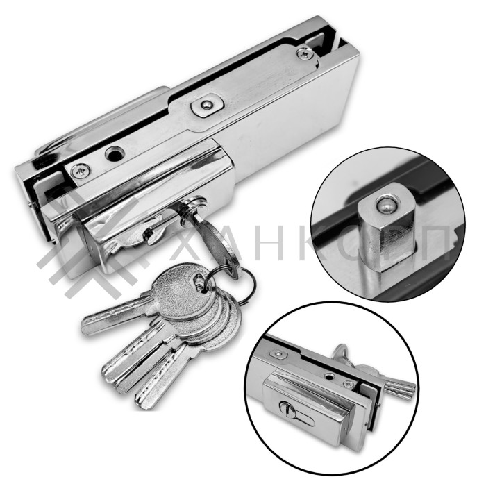 Замок FKZ-30 с овальным ригелем ключ/ключ, нержавейка/полированный