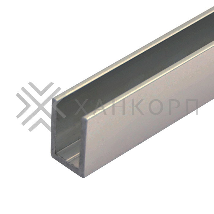 Профиль FDPA-60.3 п-образный 19х14,5х2 мм под стекло 10 мм, 3 м, алюминий/полированный