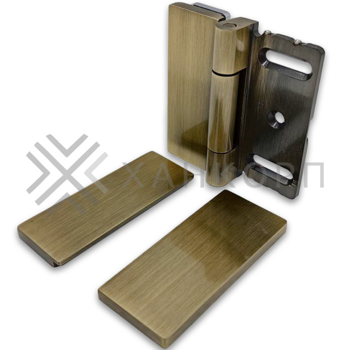 Петля Гера FDP-122 стена-стекло 90˚ открывание внутрь, латунь/бронза