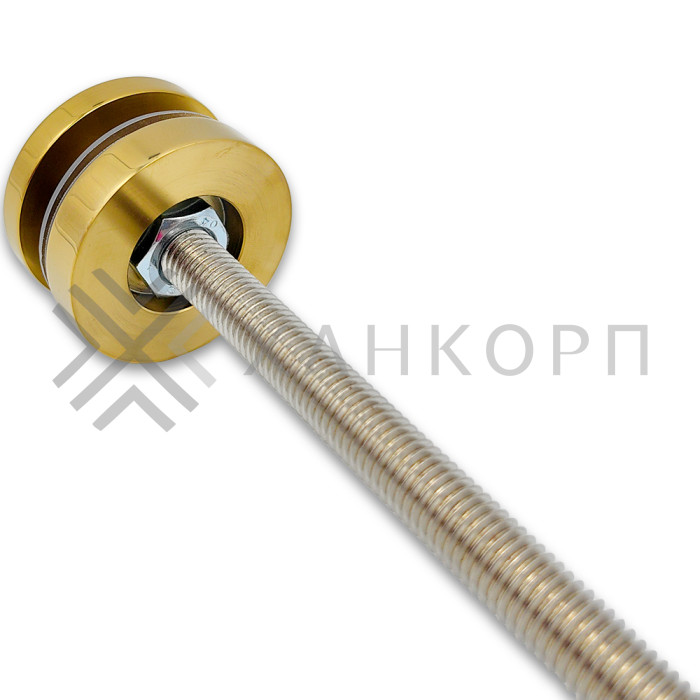 Стеклодержатель FKK-41.1, 10х10 мм Ø50 мм М12х1.75 для стекла, нержавейка/золото