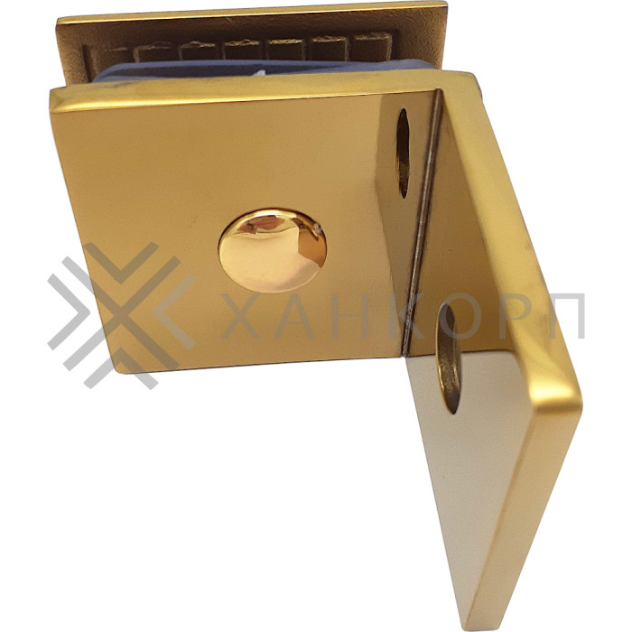 Коннектор Бета β FDK-23 стена-стекло 90˚ с пластиной, нержавейка/золото