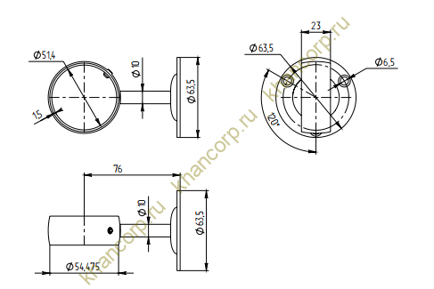 Пристенное крепление FOP-50.18 "кольцо" для трубы круглой O50.8 мм, GRIT600 нержавейка/полированный