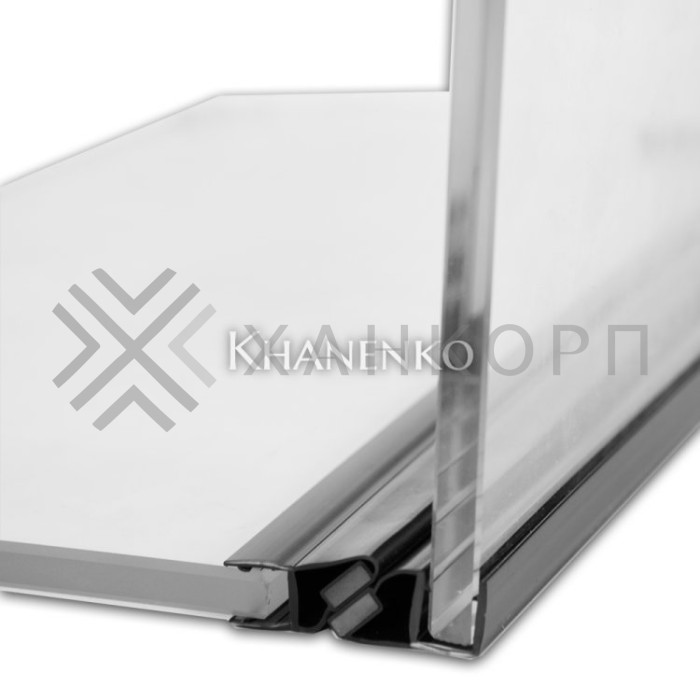 Уплотнитель магнитный ПРЕМИУМ 90° открывание внутрь, черный 2.5 м под стекло 8 мм FDPP-515.8