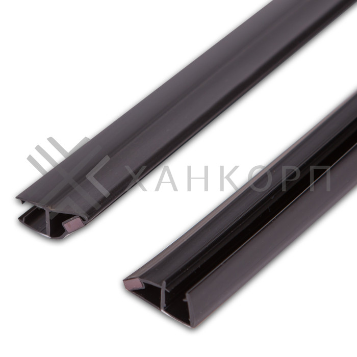Уплотнитель магнитный ПРЕМИУМ 90° открывание внутрь, черный 2.5 м под стекло 8 мм FDPP-515.8