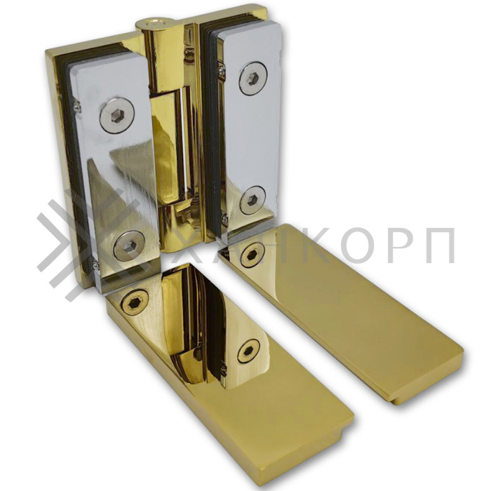 Петля Гера FDP-121 стекло-стекло 180˚, латунь/золото