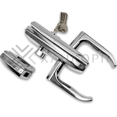 Замок FKZ-35 для стеклянной двери ключ/защелка, нержавейка/полированный