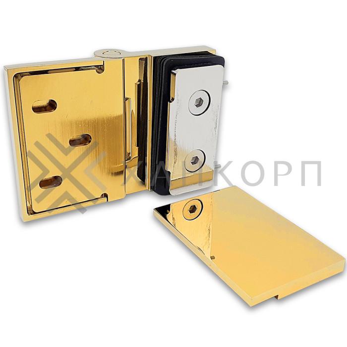 Петля Майя FDP-172 стена-стекло 90˚ открывание внутрь, латунь/золото