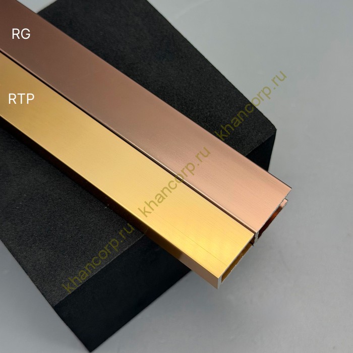 Профиль FDPA-50.3 п-образный 20х13х2 мм стекло 8 мм, 3 м, алюминий/ матовое розовое золото