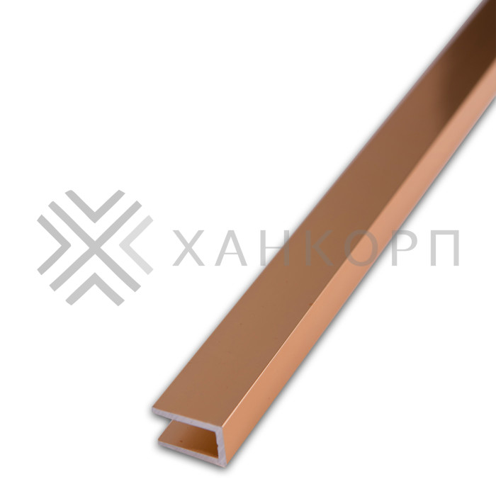 Профиль FDPA-50.3 п-образный 19х13х2 мм стекло 8 мм, 3 м, алюминий/розовое золото